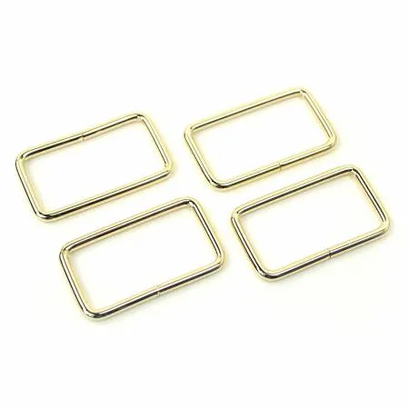 Four Rectangle Rings 1 1/2" Gold --- Sallie Tomato