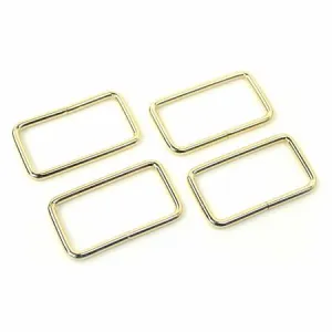Four Rectangle Rings 1 1/2" Gold --- Sallie Tomato