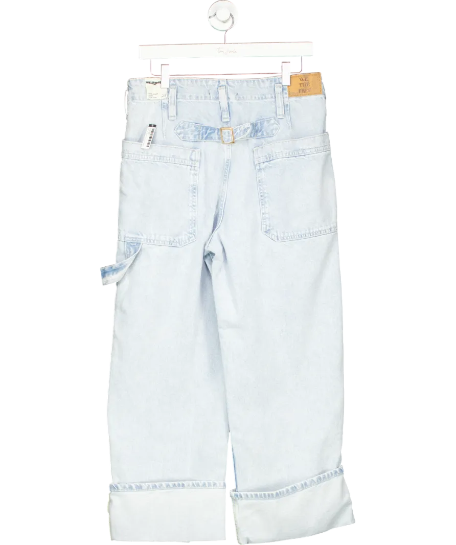 Free People Blue Major Leagues Mid-rise Cuffed Jeans W28