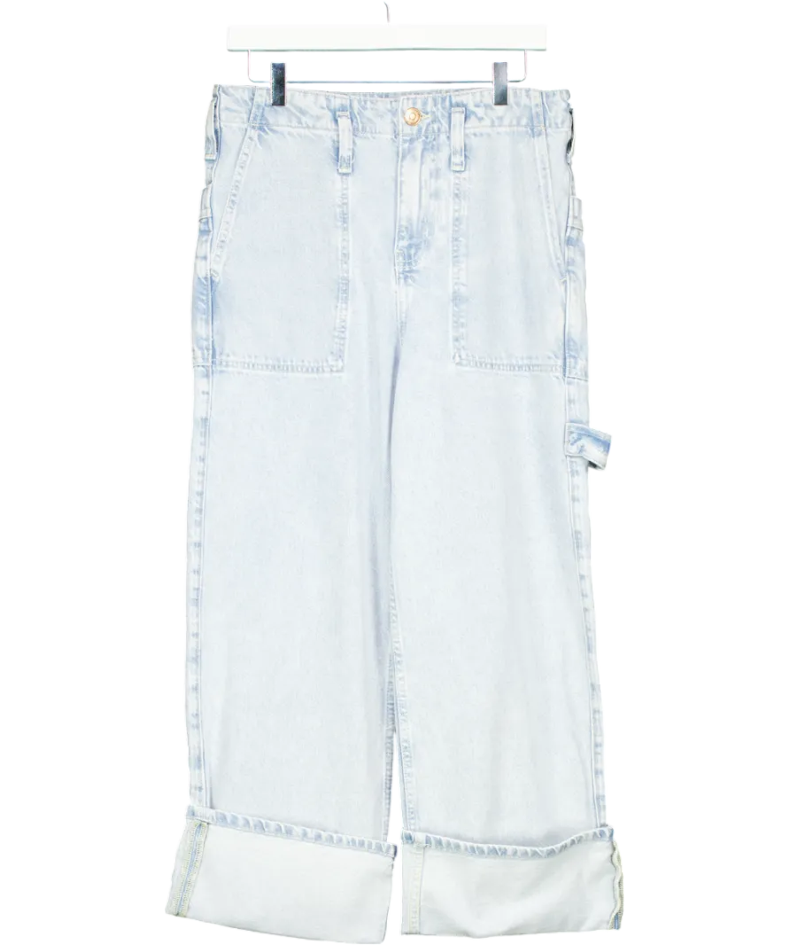 Free People Blue Major Leagues Mid-rise Cuffed Jeans W28