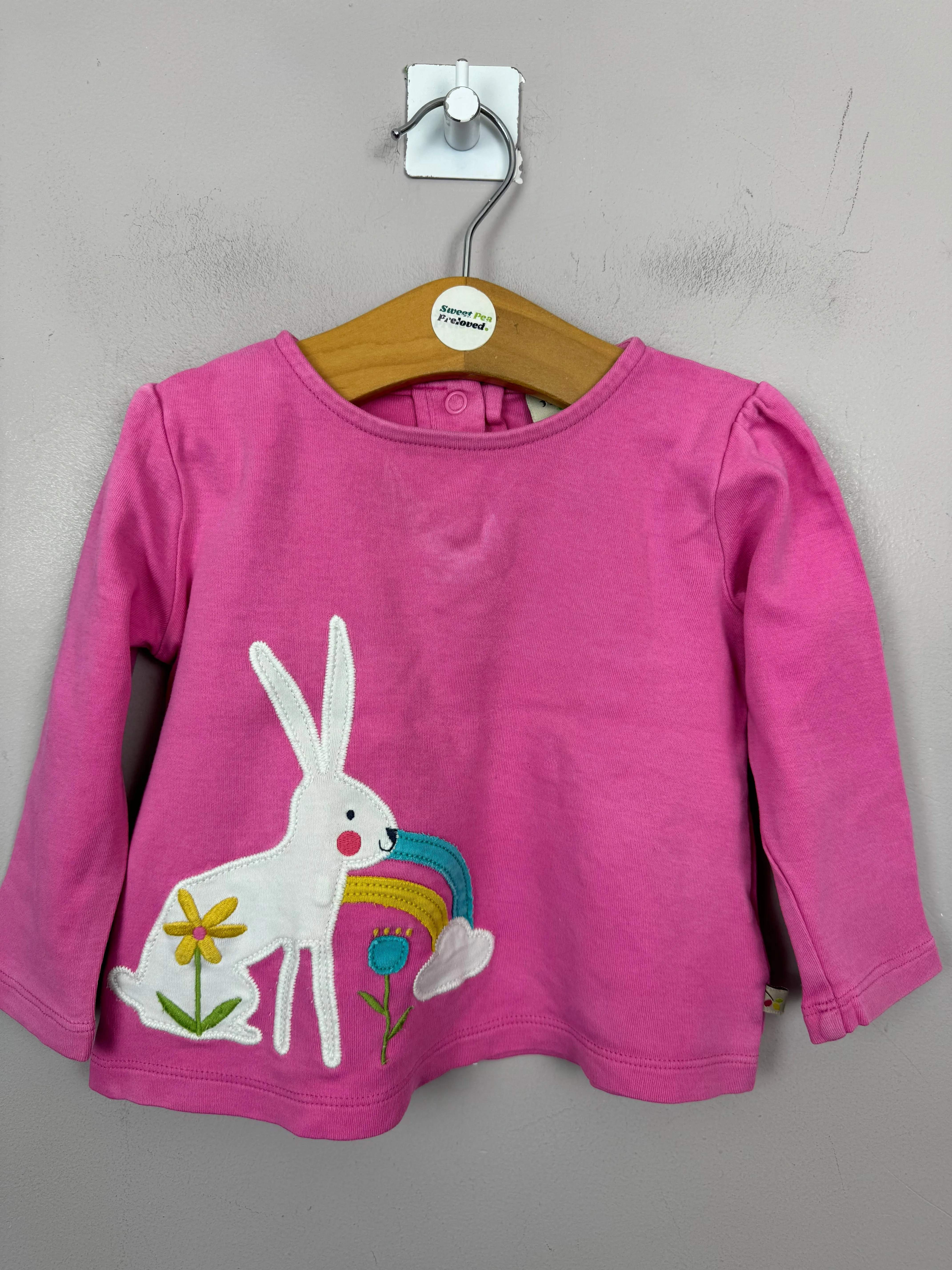 Frugi Pink Bunny T-shirt 6-12m