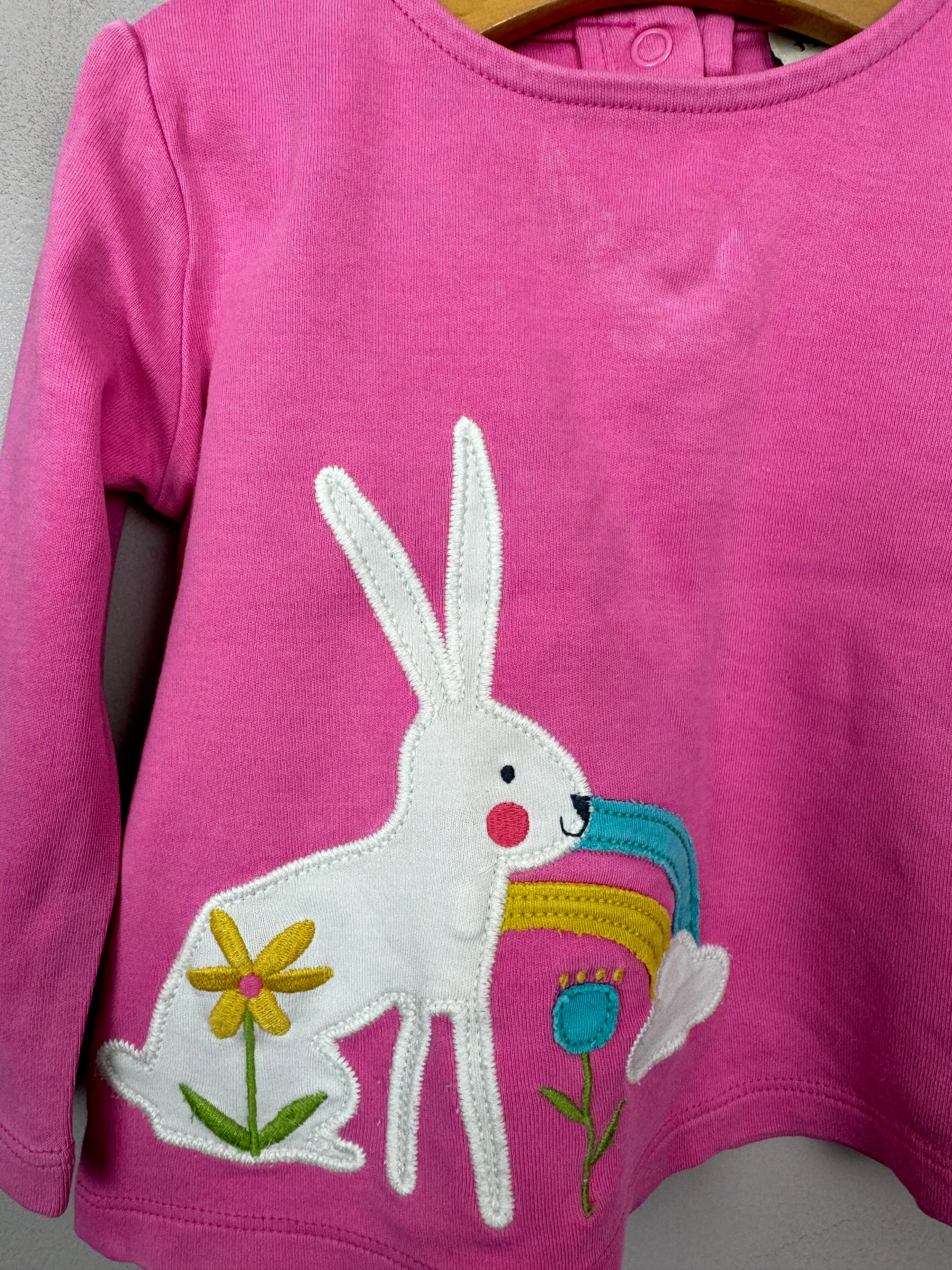 Frugi Pink Bunny T-shirt 6-12m