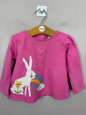 Frugi Pink Bunny T-shirt 6-12m
