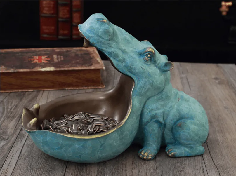 Functional Decor Hippo Figurine