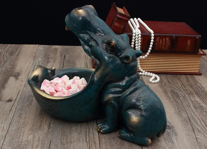 Functional Decor Hippo Figurine