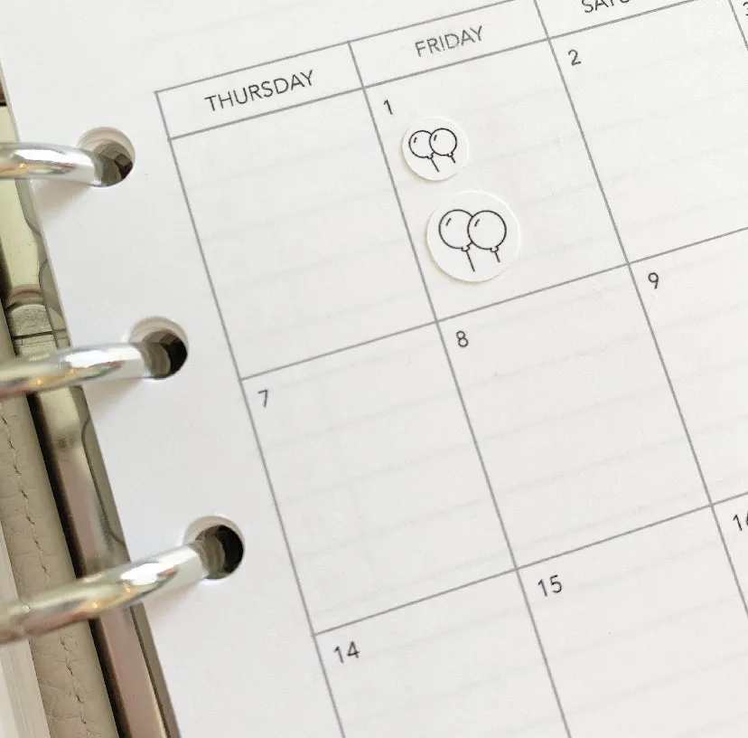 Functional Planner Stickers - Date Dots for 31 Days