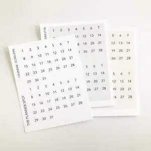 Functional Planner Stickers - Date Dots for 31 Days