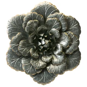 Galvanized Metal Large Flower with Gold Highlights,6awd174