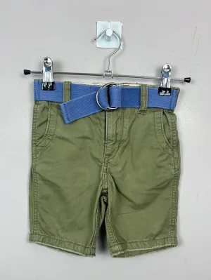 GAP Green Twill Shorts with belt 2y