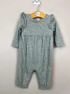 Gap grey ruffle playsuit 3-6m