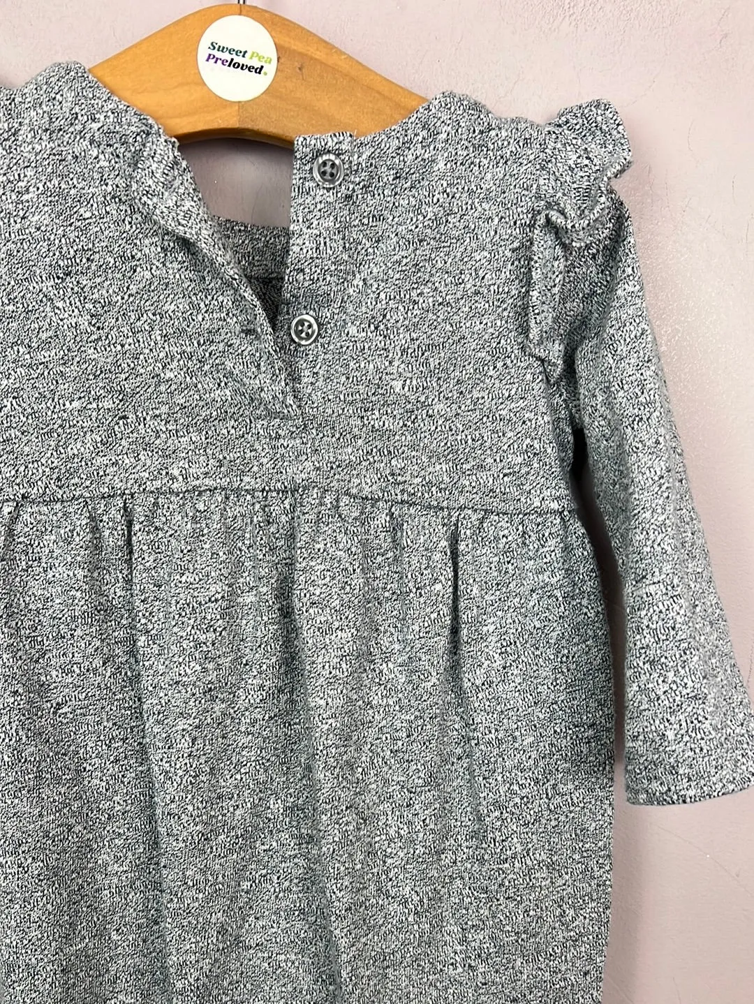 Gap grey ruffle playsuit 3-6m
