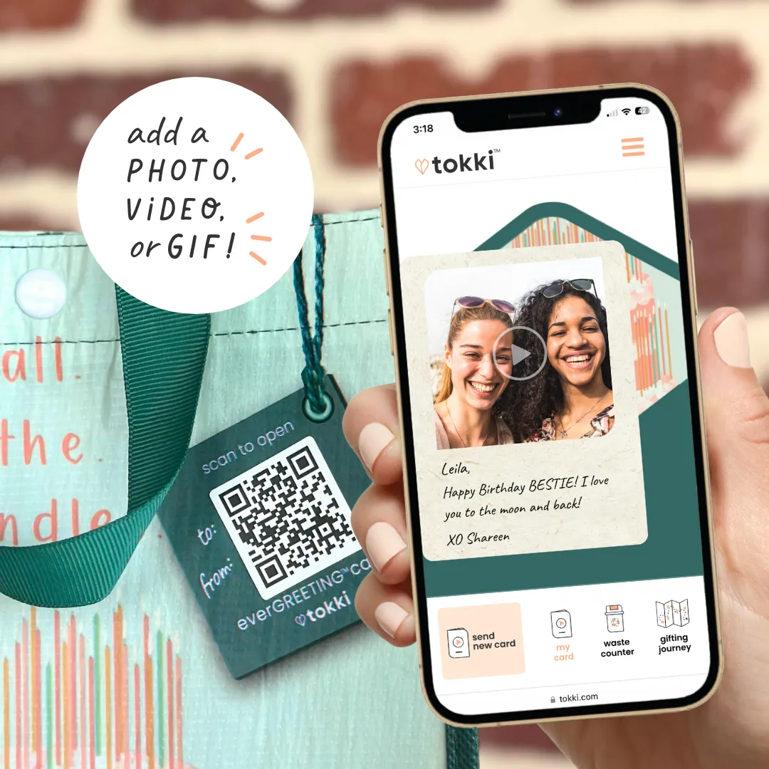 Girlfriend Bundle | Reusable Gift Bag   QR Greeting Card | 8 Pieces