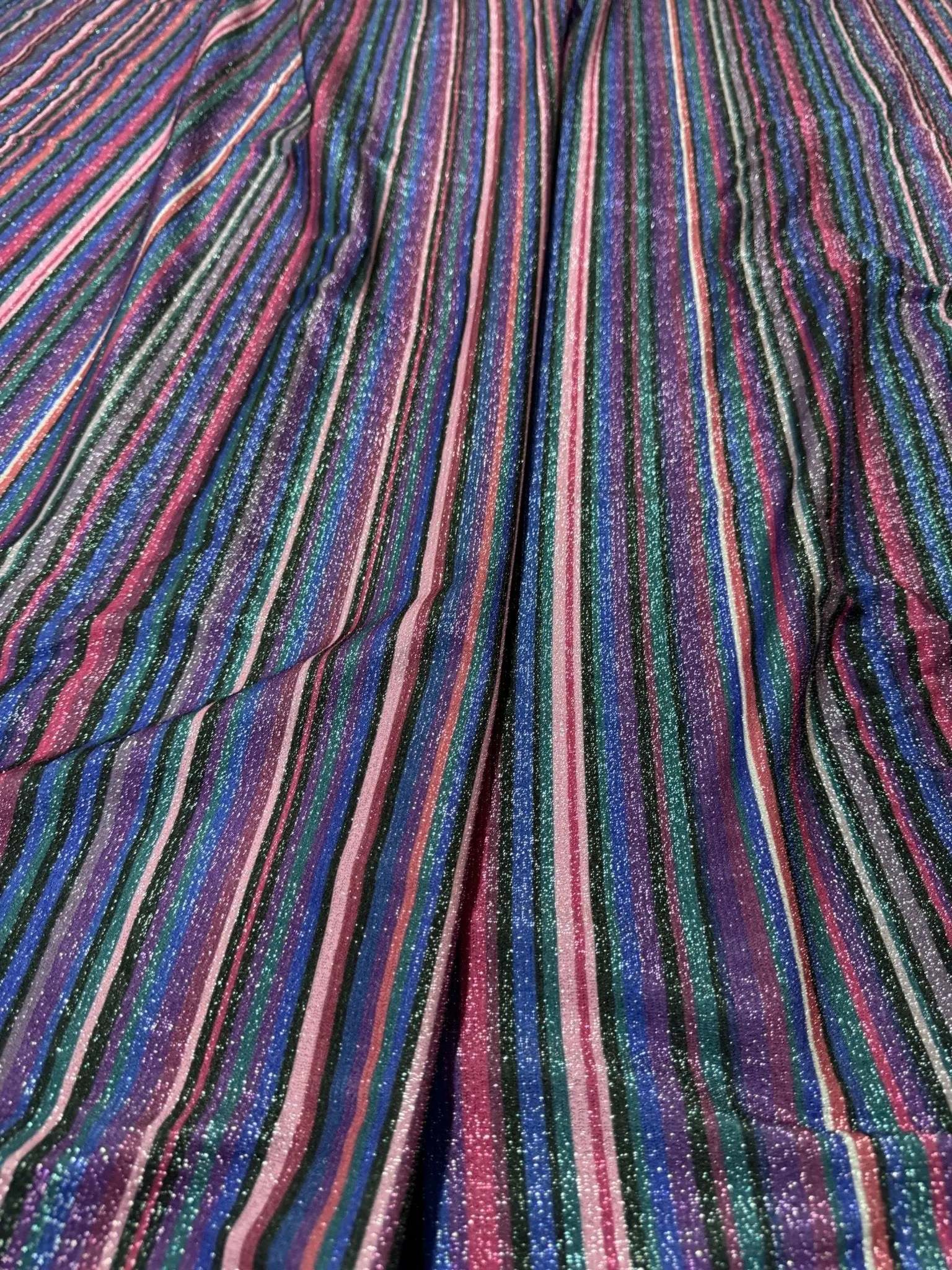 Glitter Striped Lurex Spandex Fabric - 4-Way Stretch Dress Fabric