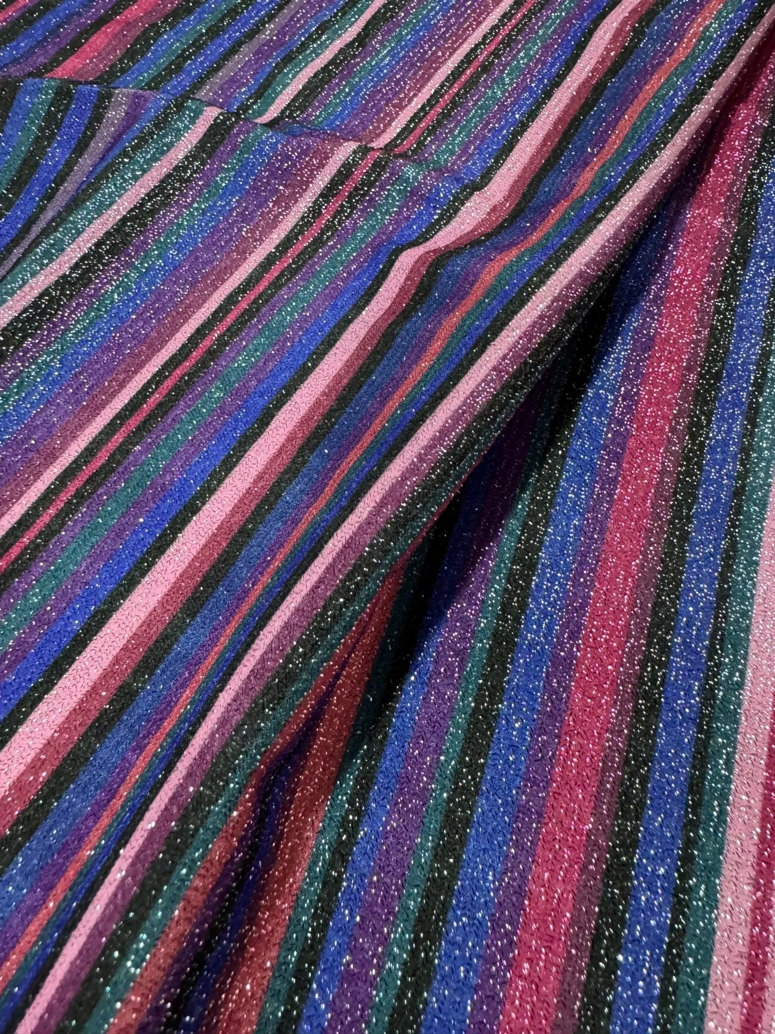 Glitter Striped Lurex Spandex Fabric - 4-Way Stretch Dress Fabric
