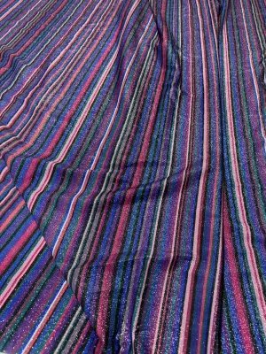 Glitter Striped Lurex Spandex Fabric - 4-Way Stretch Dress Fabric