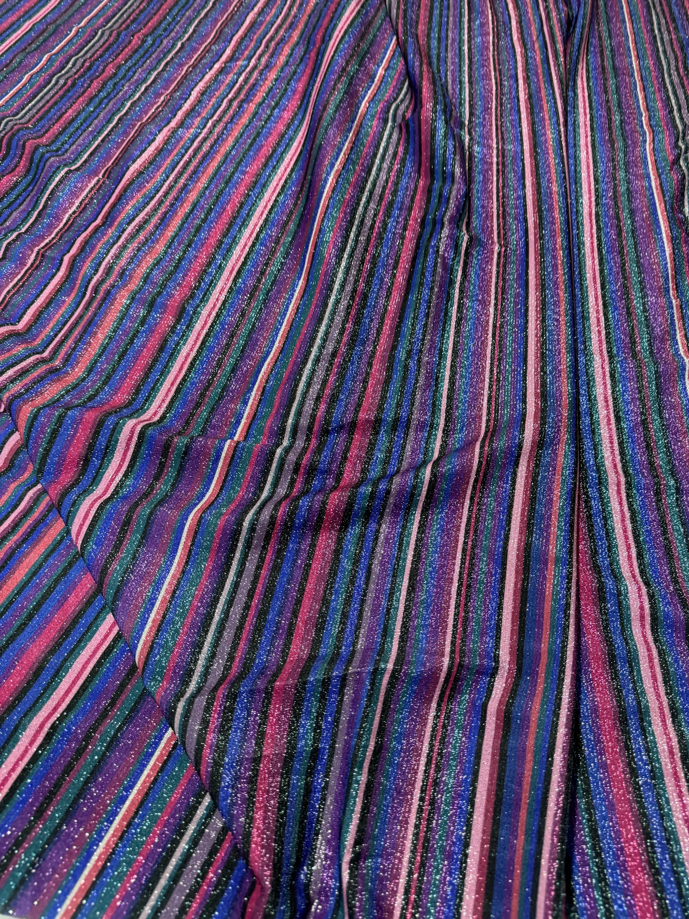 Glitter Striped Lurex Spandex Fabric - 4-Way Stretch Dress Fabric