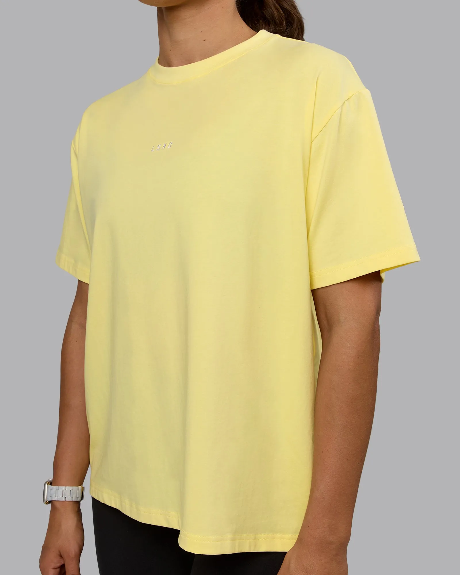 Go-To FLXCotton Oversized Tee - Lemon-White
