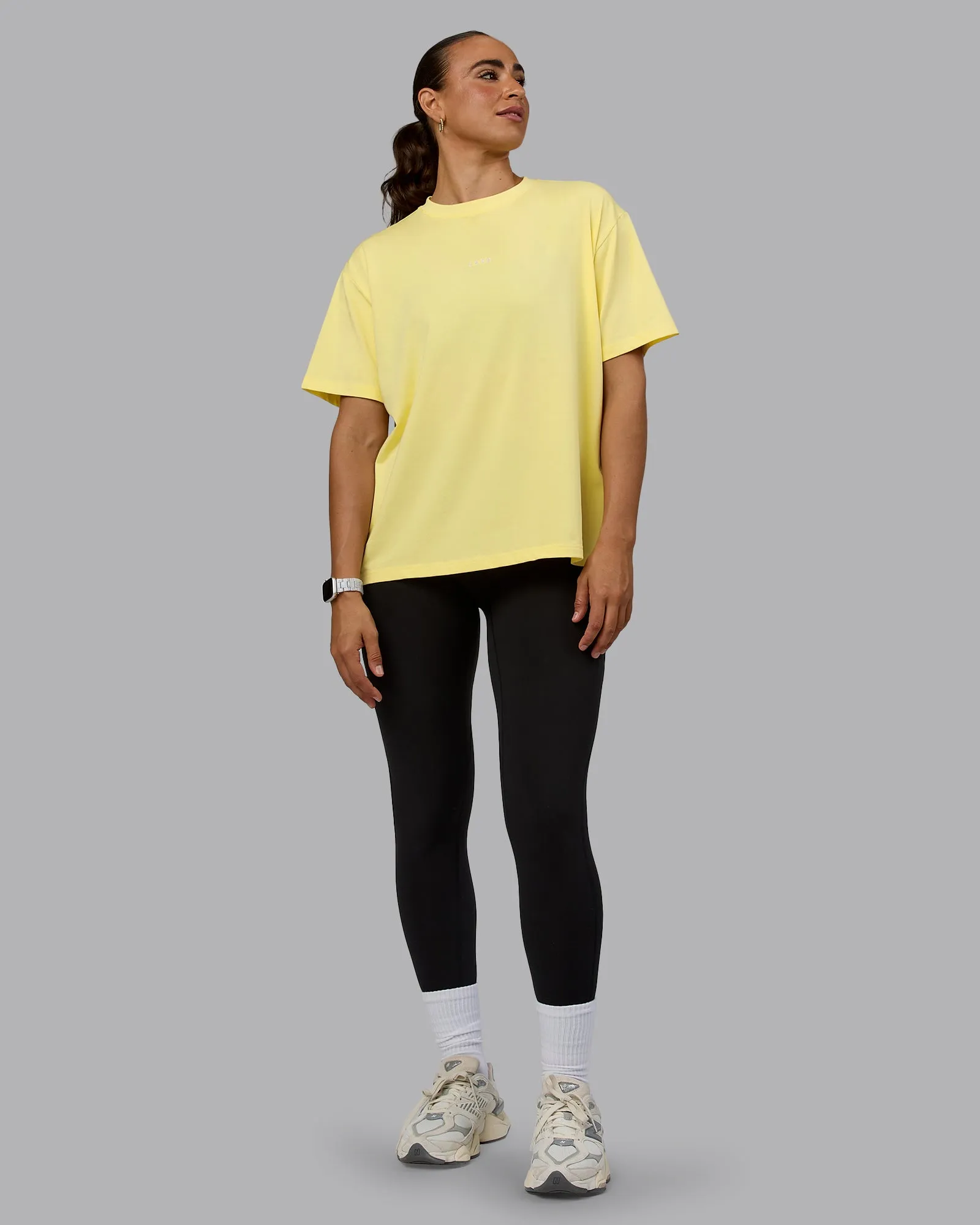Go-To FLXCotton Oversized Tee - Lemon-White