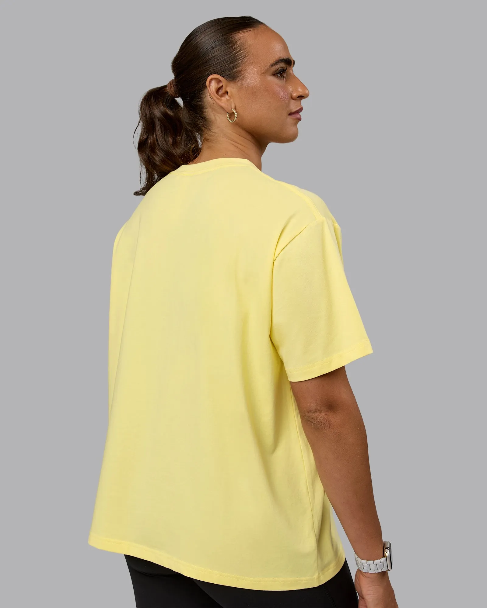 Go-To FLXCotton Oversized Tee - Lemon-White