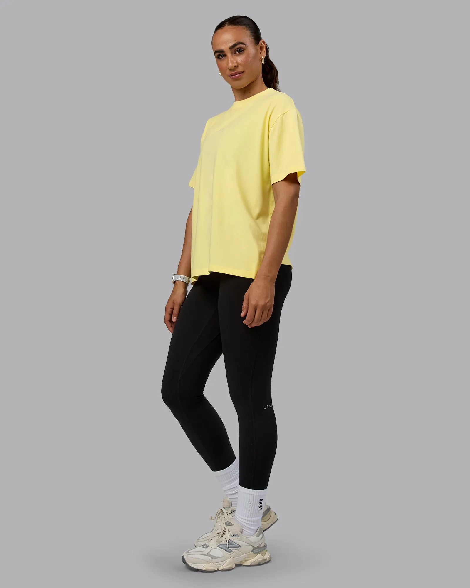 Go-To FLXCotton Oversized Tee - Lemon-White