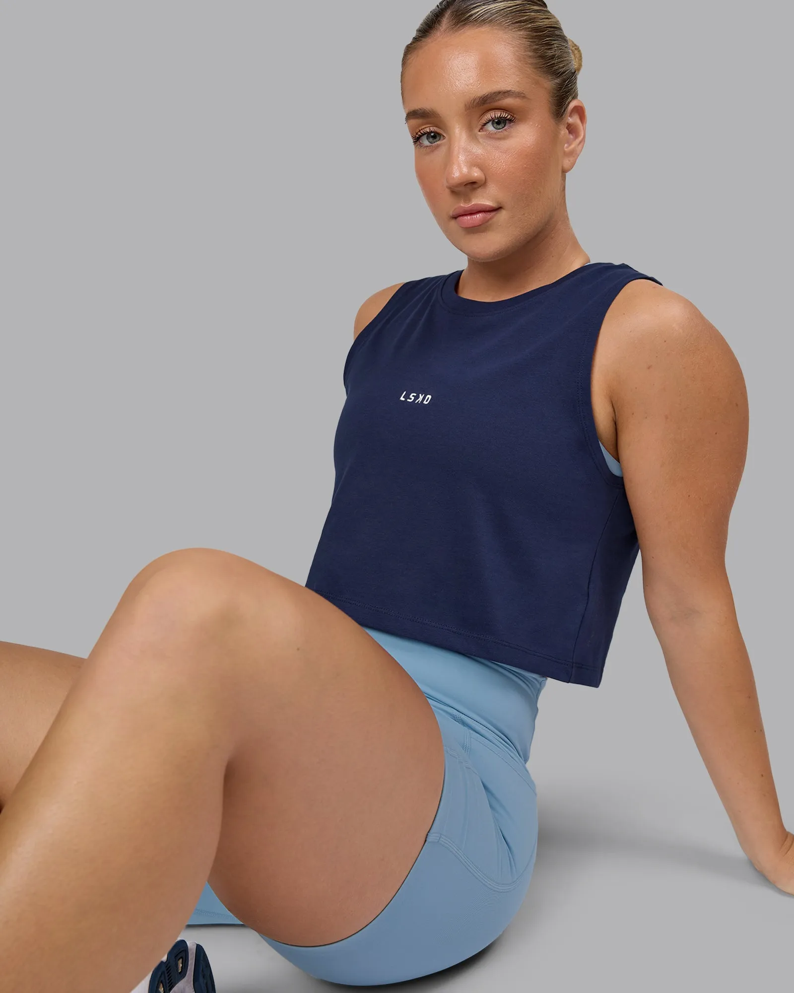 Go-To FLXCotton Tank - Future Navy-White