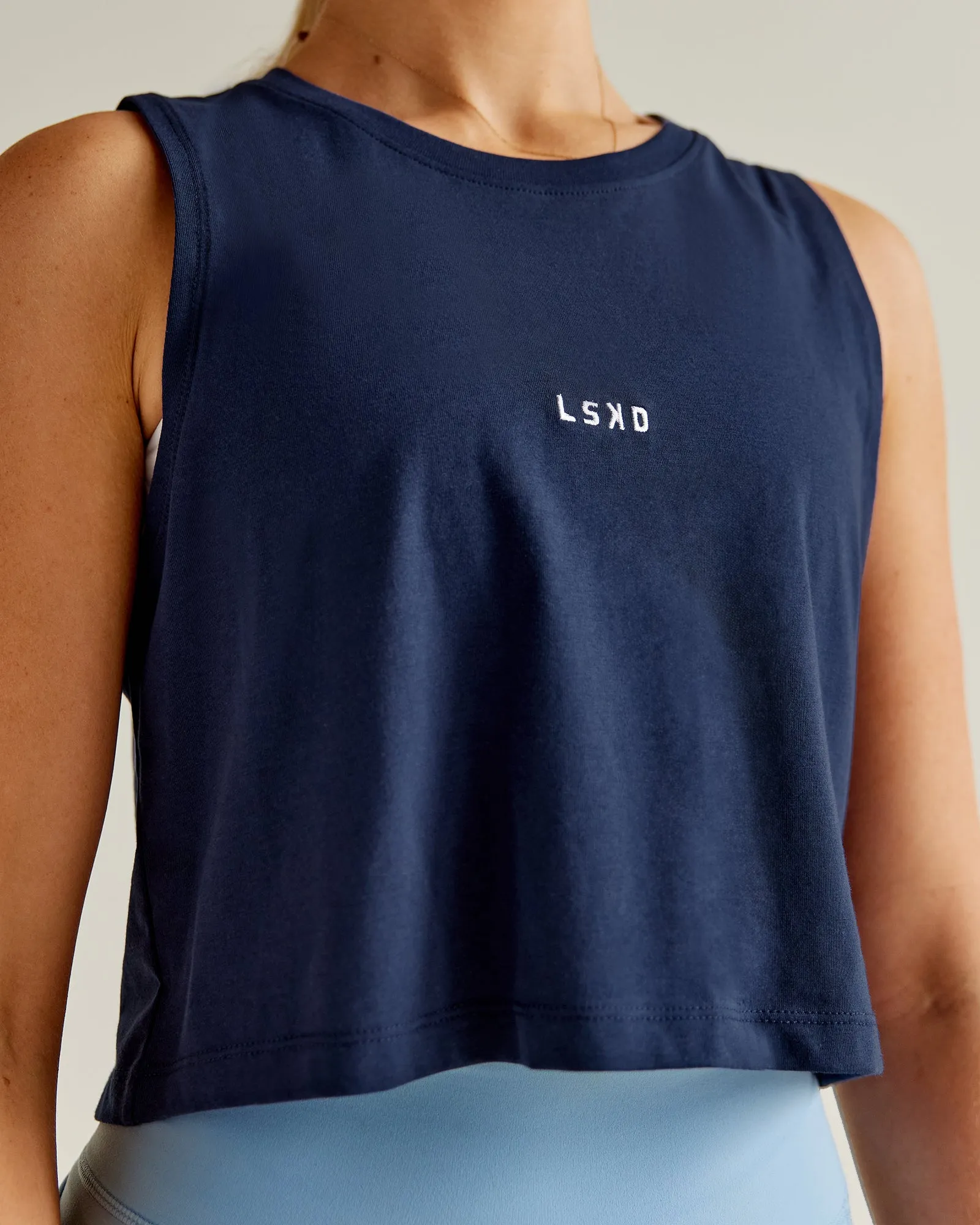 Go-To FLXCotton Tank - Future Navy-White