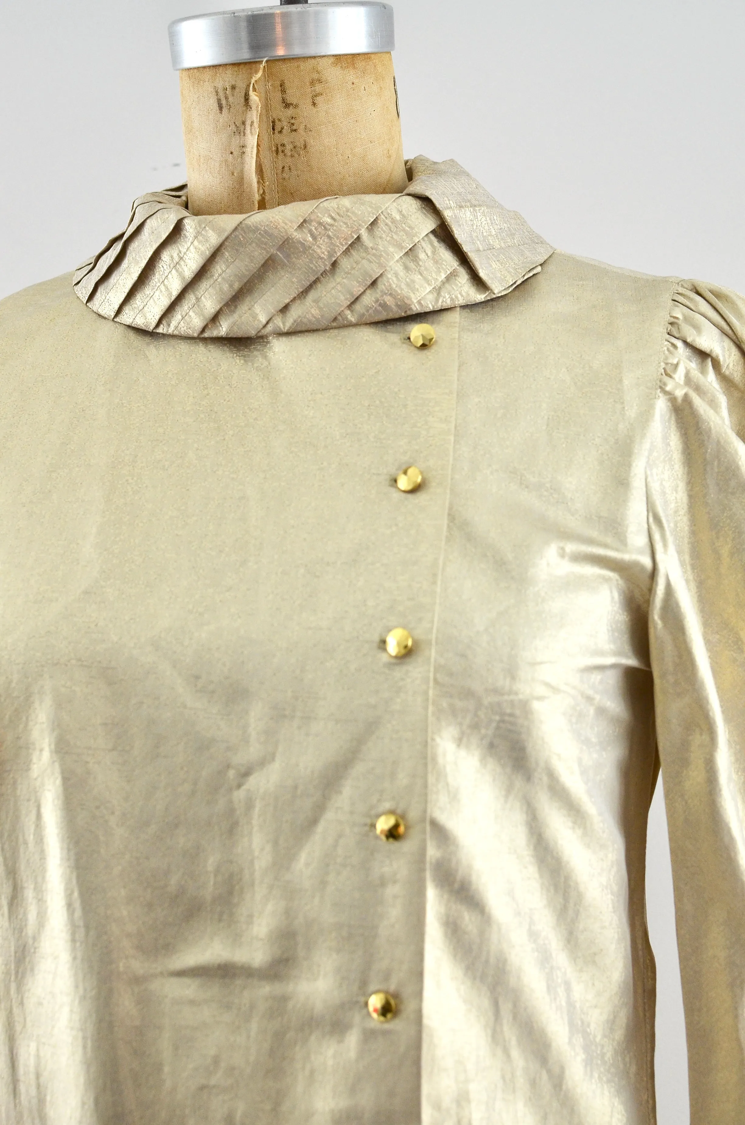 Golden Side Button  Blouse