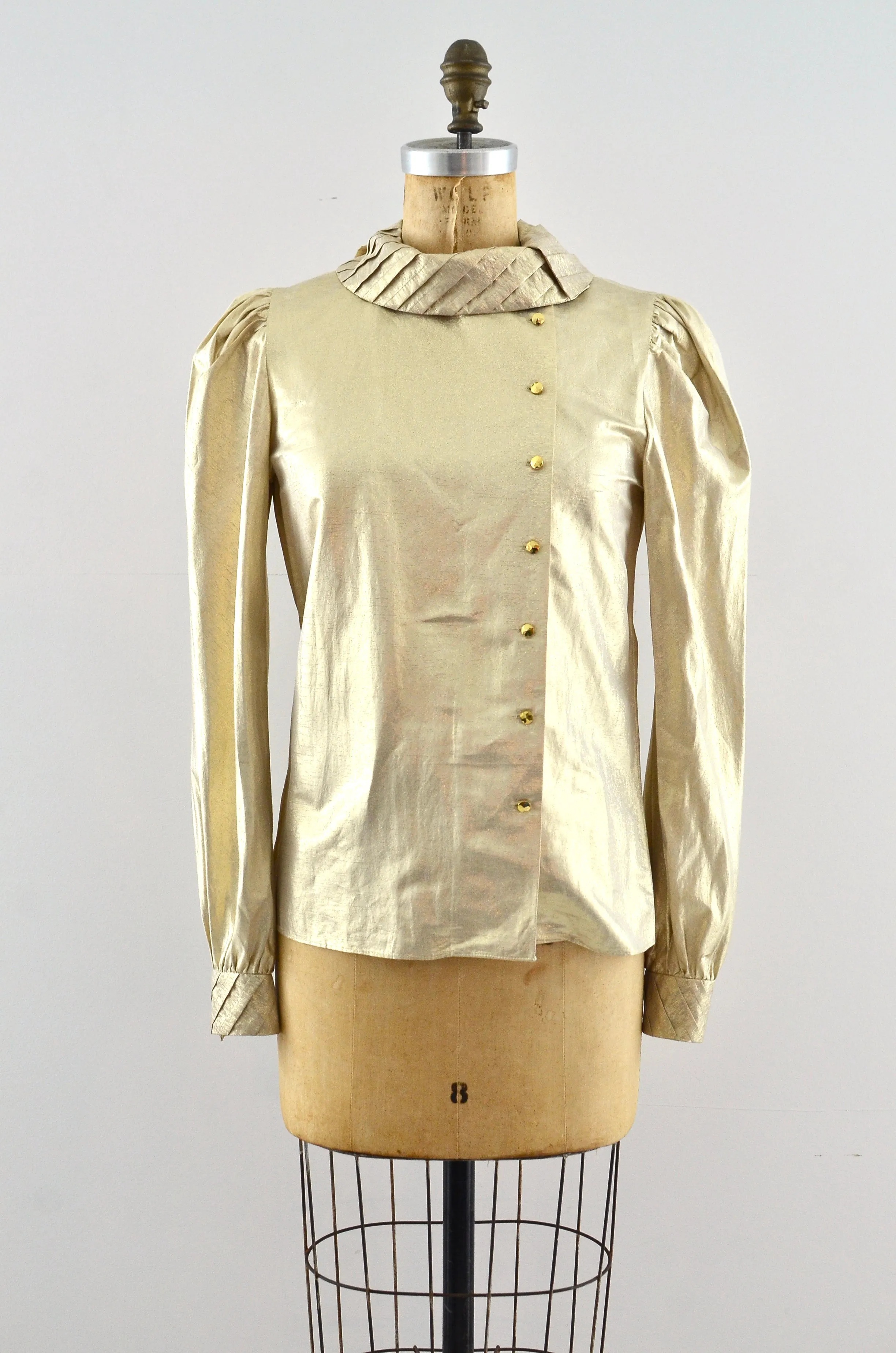 Golden Side Button  Blouse