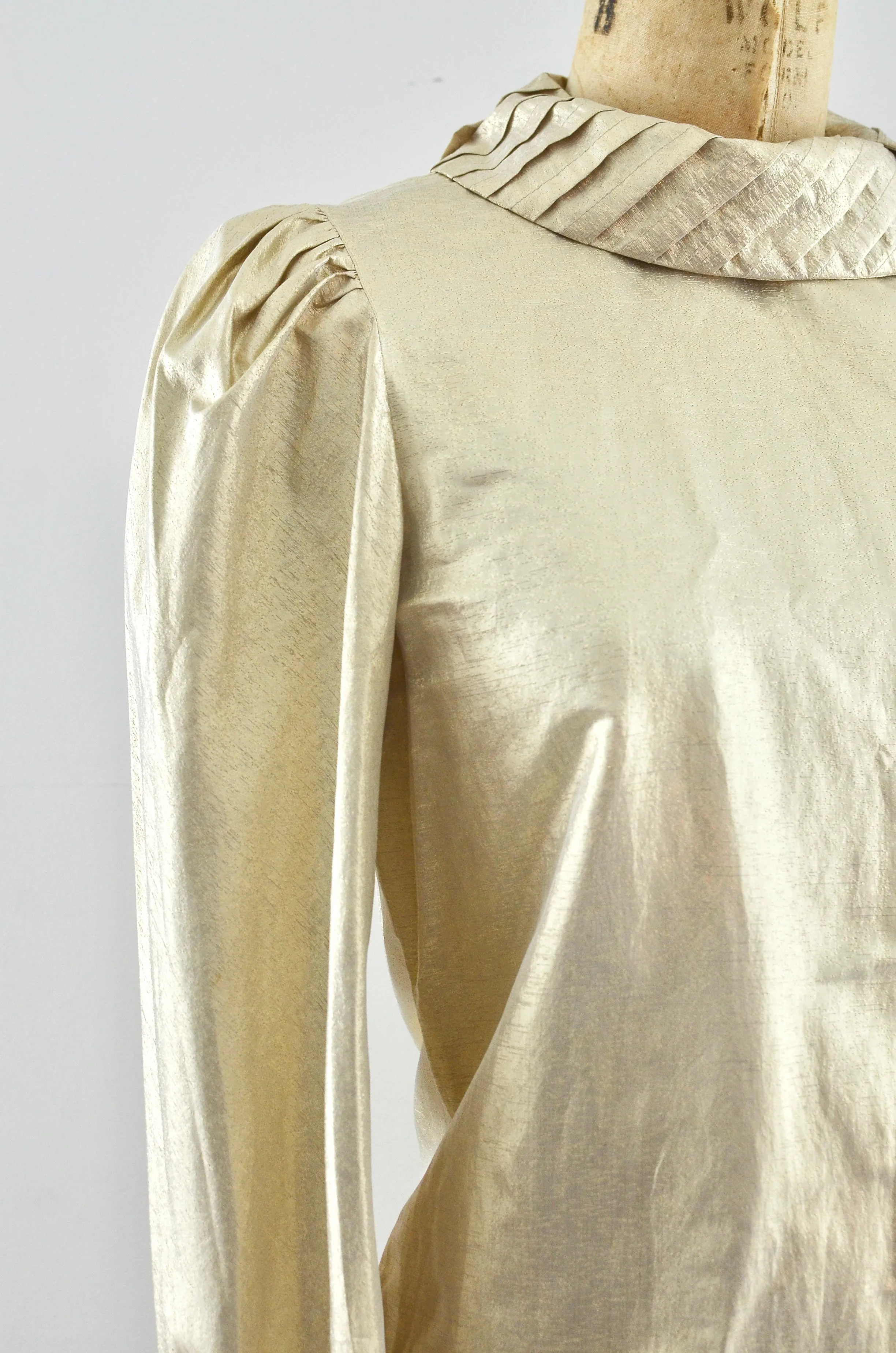 Golden Side Button  Blouse