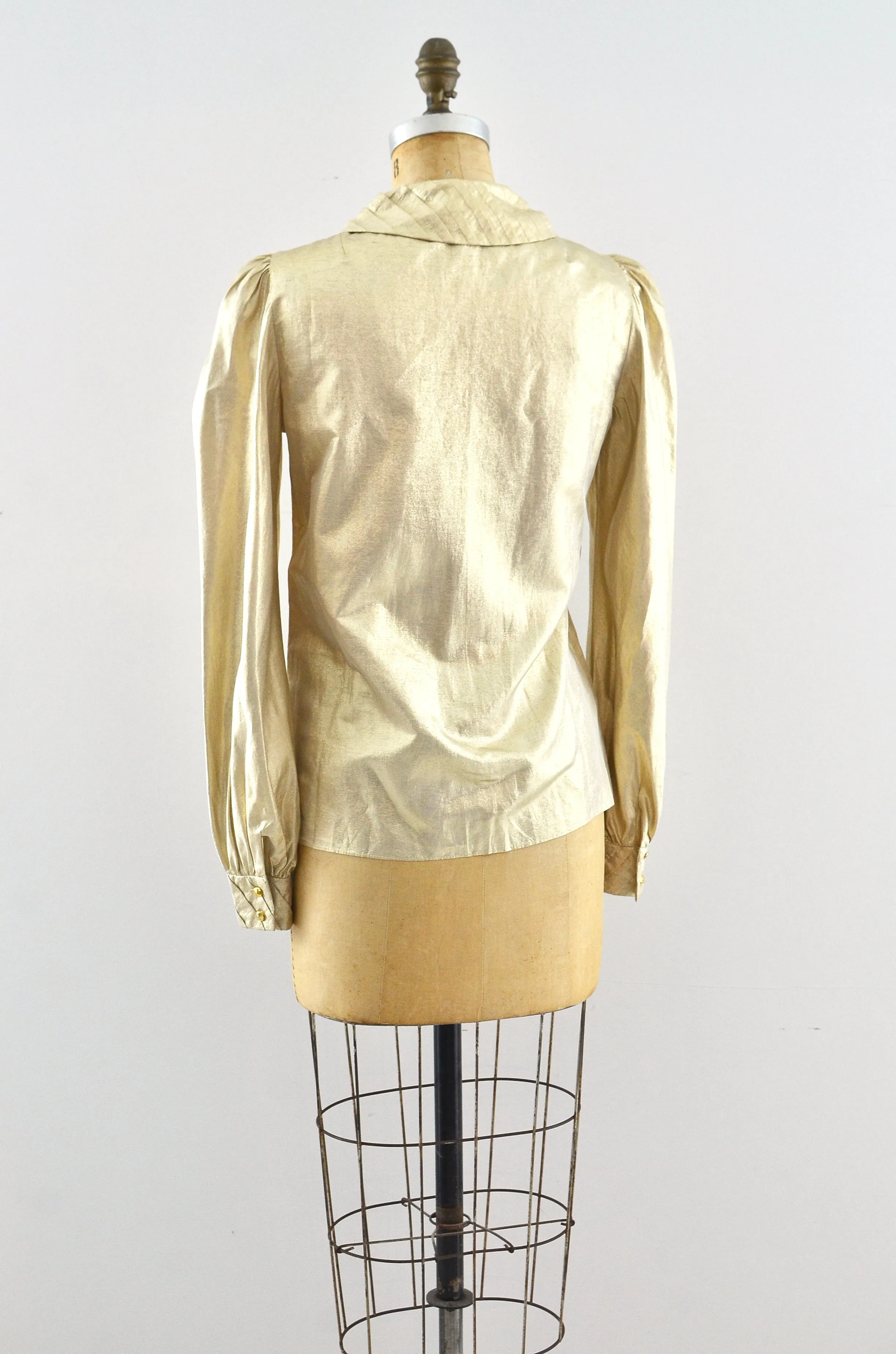 Golden Side Button  Blouse