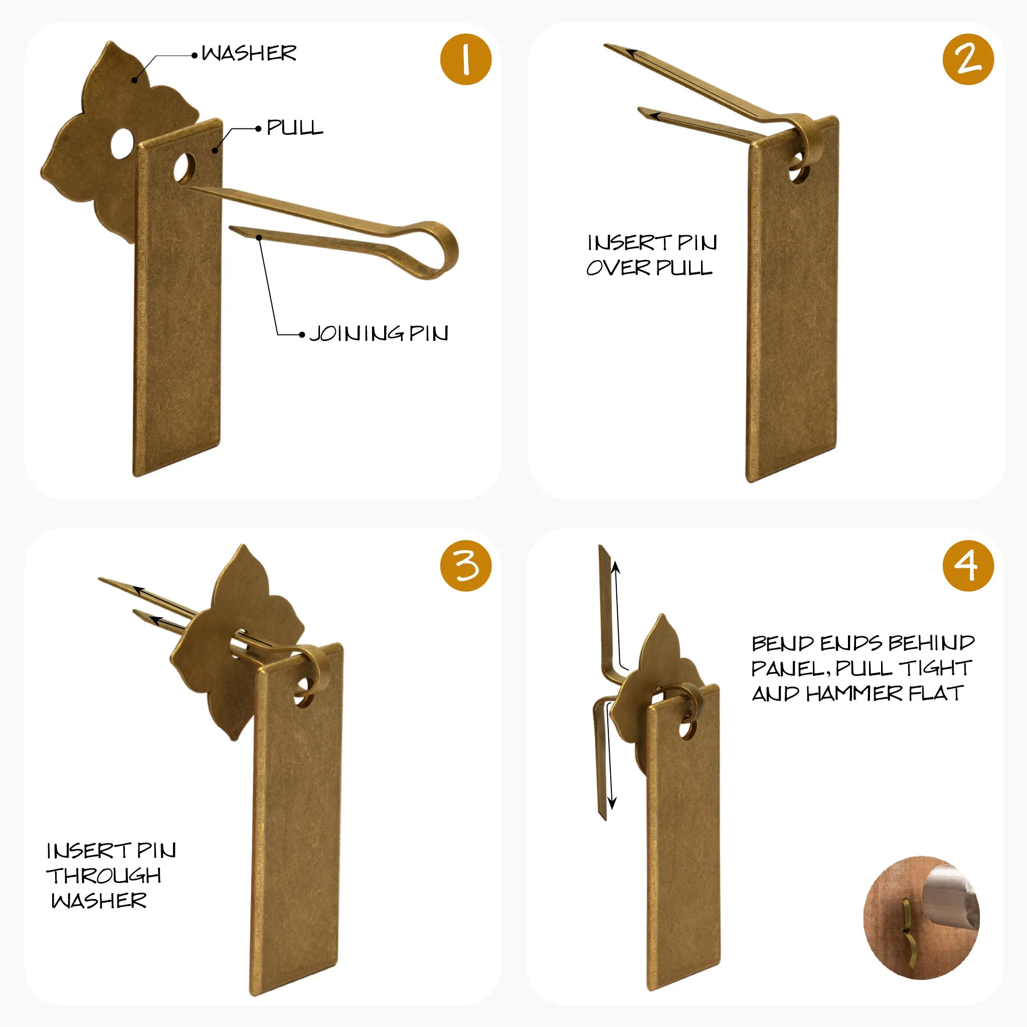 Golden Stripe Pulls 2.8" - Set of 2