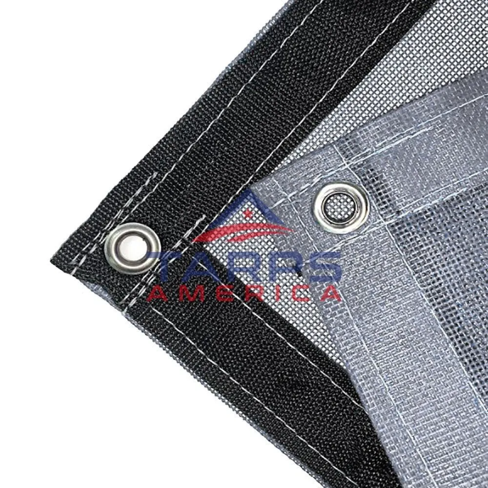 Gray 10 oz. Heavy Duty Vinyl Coated Mesh Tarp by ShadeMax®