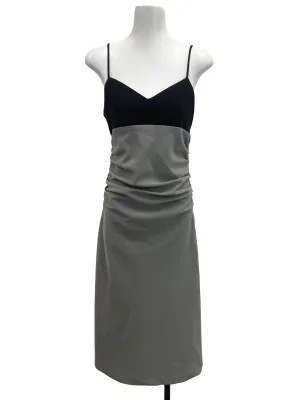 Grey Black Ruched Dress