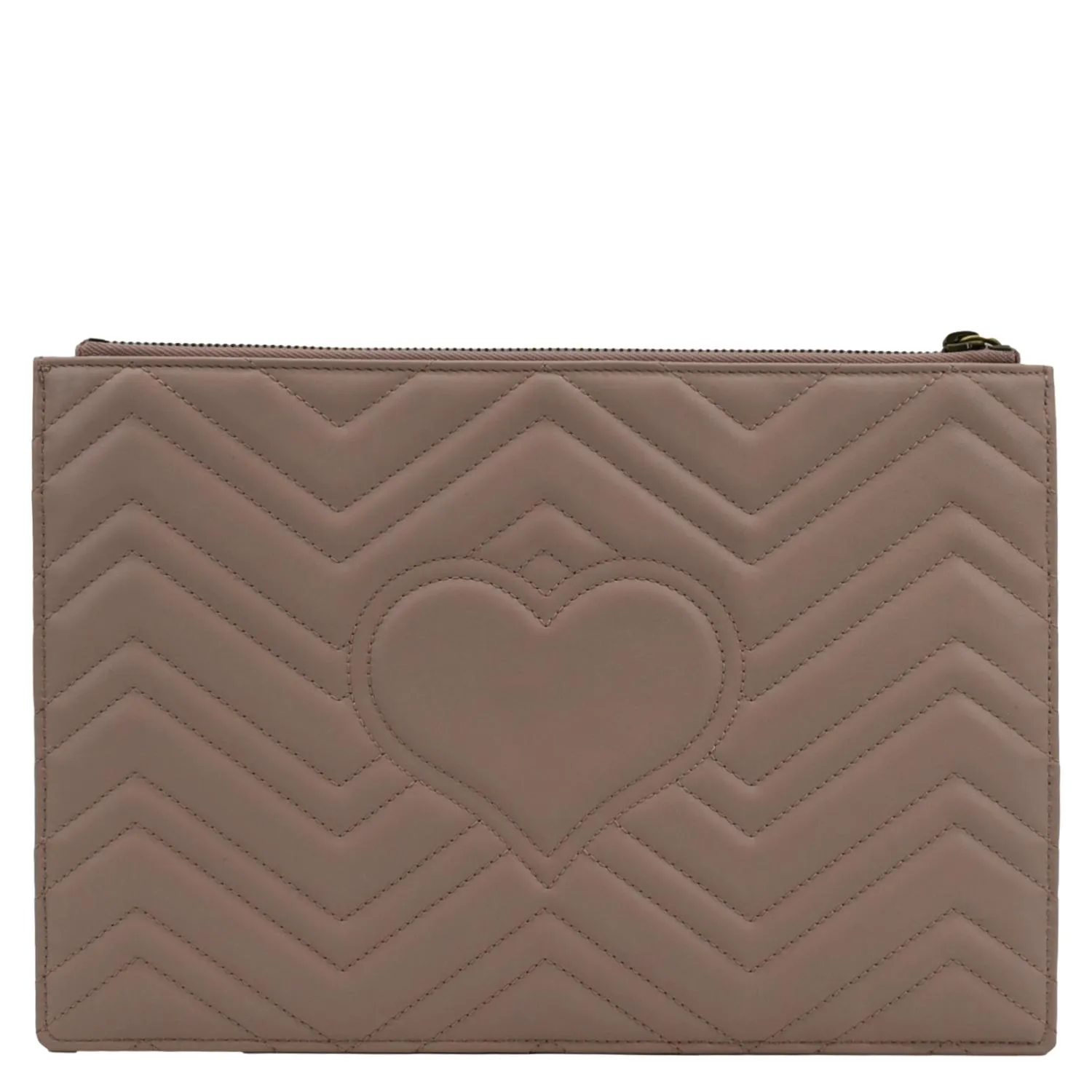 GUCCI GG Marmont Quilted Leather Zip Pouch Bag Pink 476440