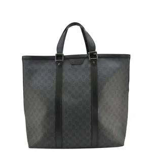GUCCI GG Supreme Medium Tote Bag Black 322063