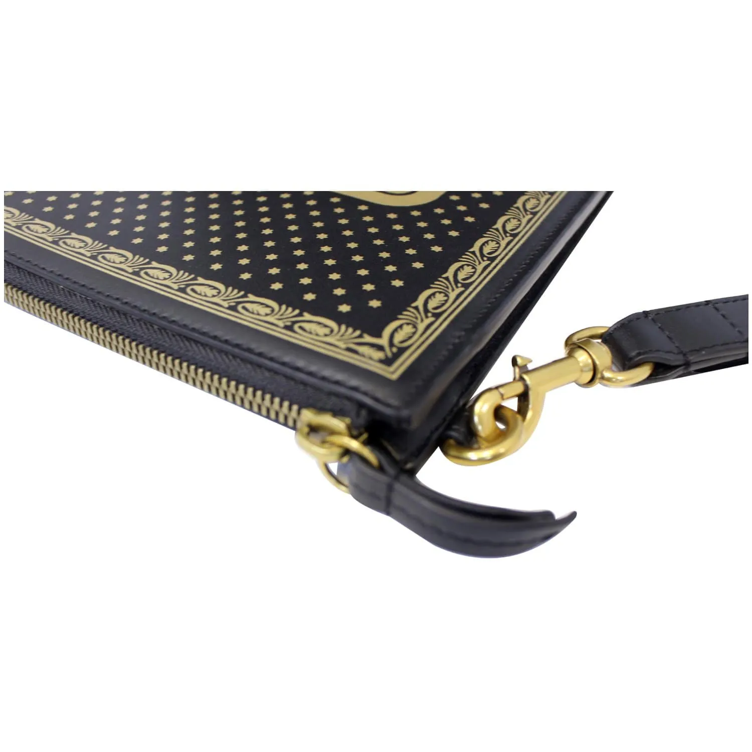 GUCCI GUCCY Star Print Leather Clutch Bag Black 510489 - Last Call