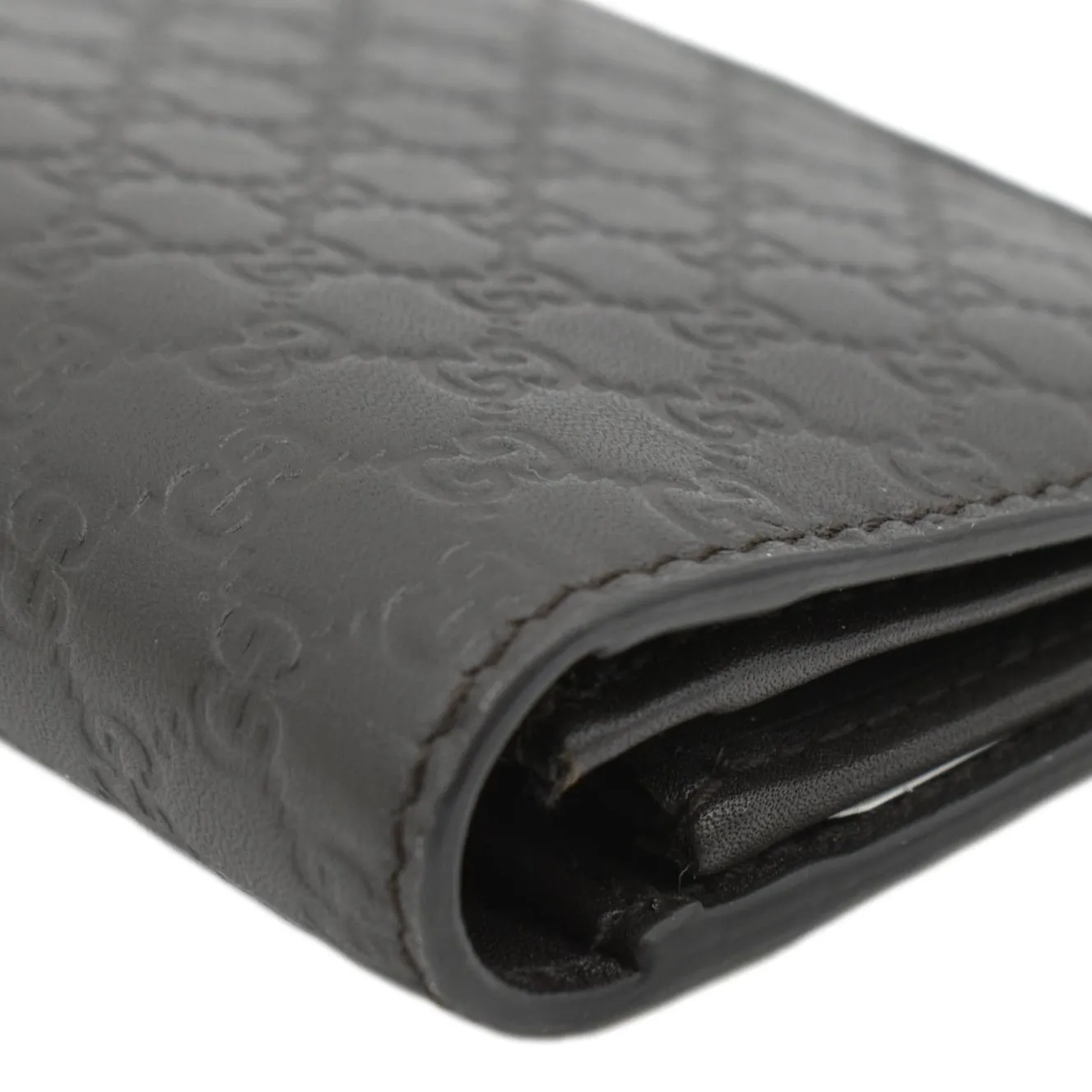 GUCCI Microguccissima GG Leather Bi-fold Long Wallet Black 544479