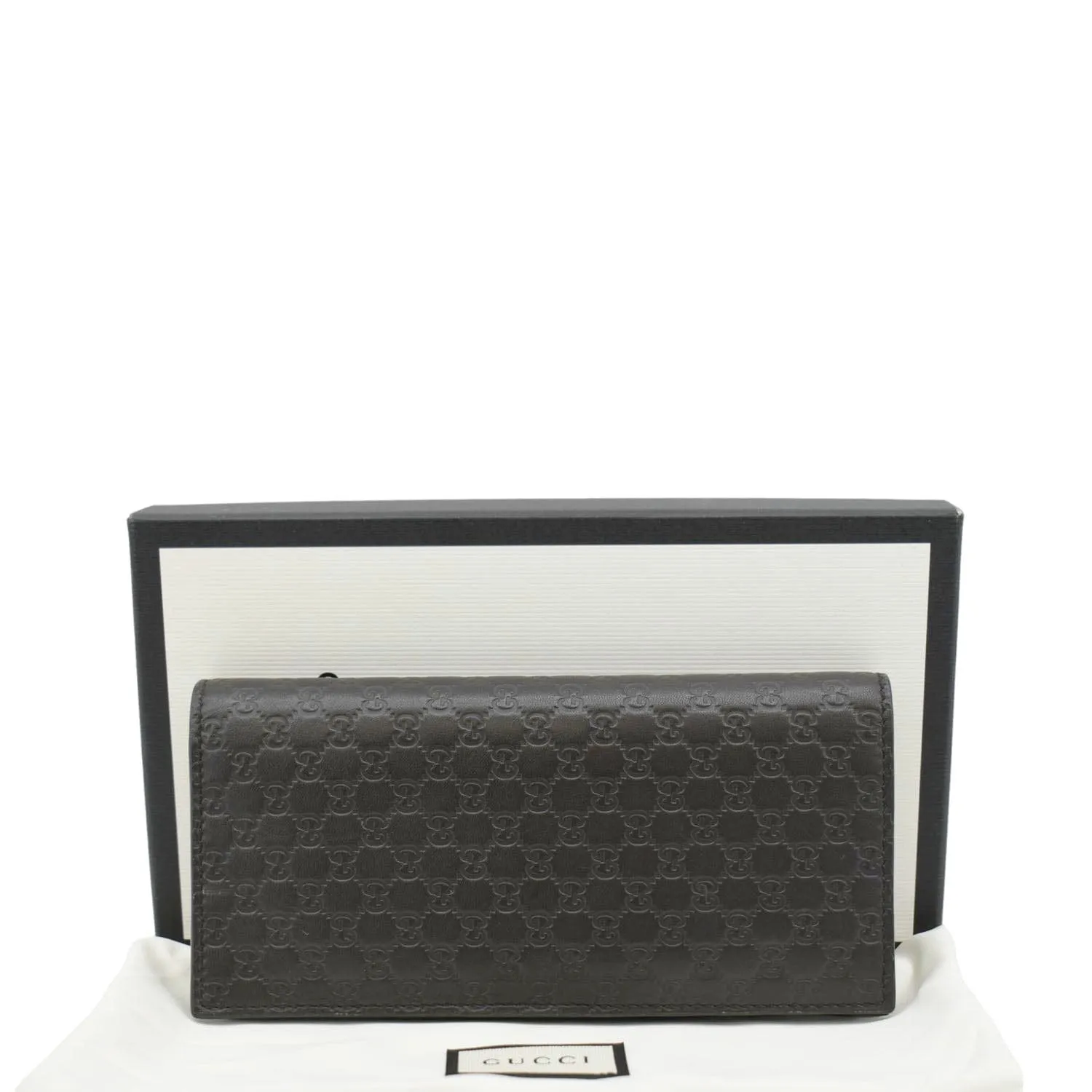 GUCCI Microguccissima GG Leather Bi-fold Long Wallet Black 544479