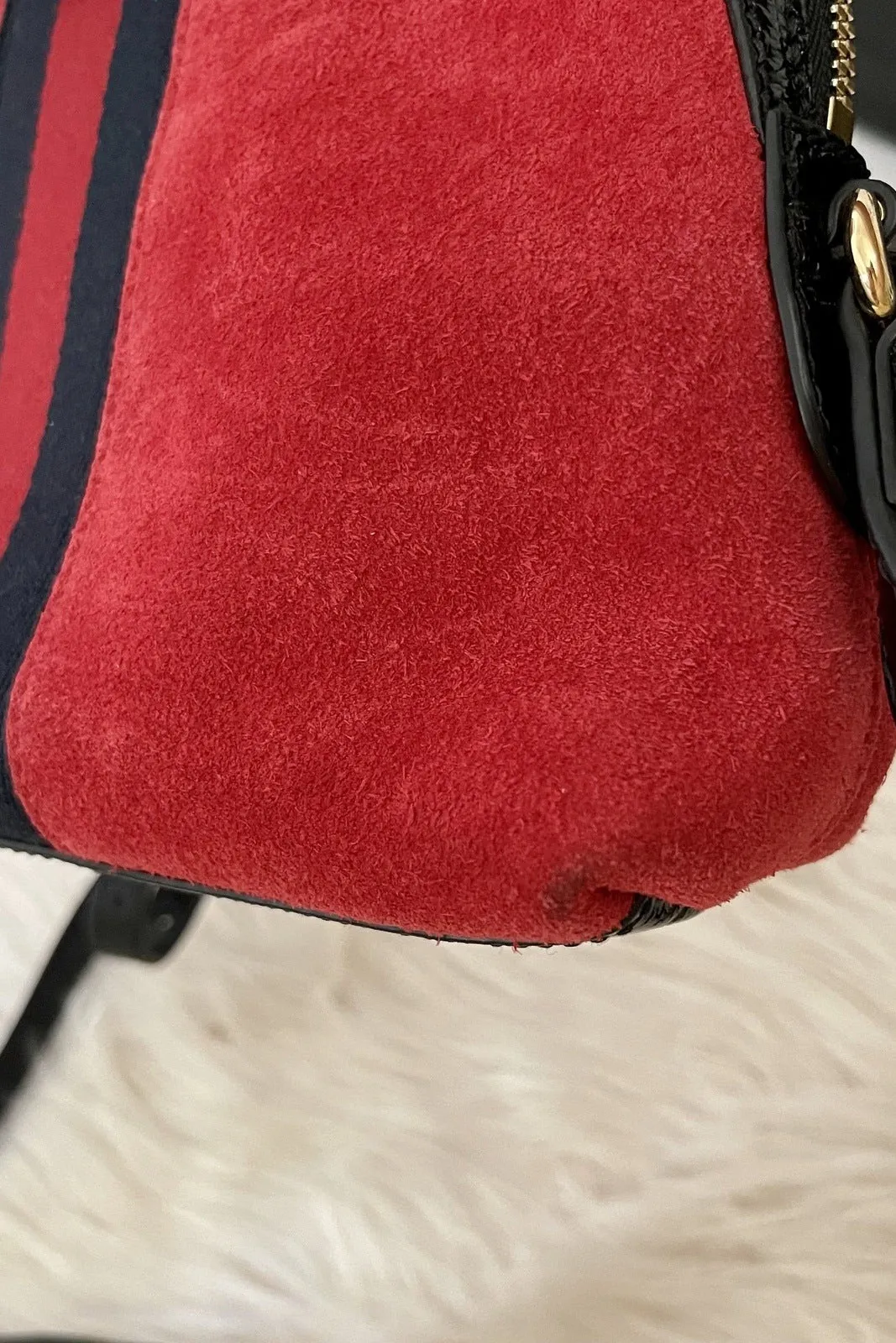 Gucci Ophidia Red Suede Small Crossbody