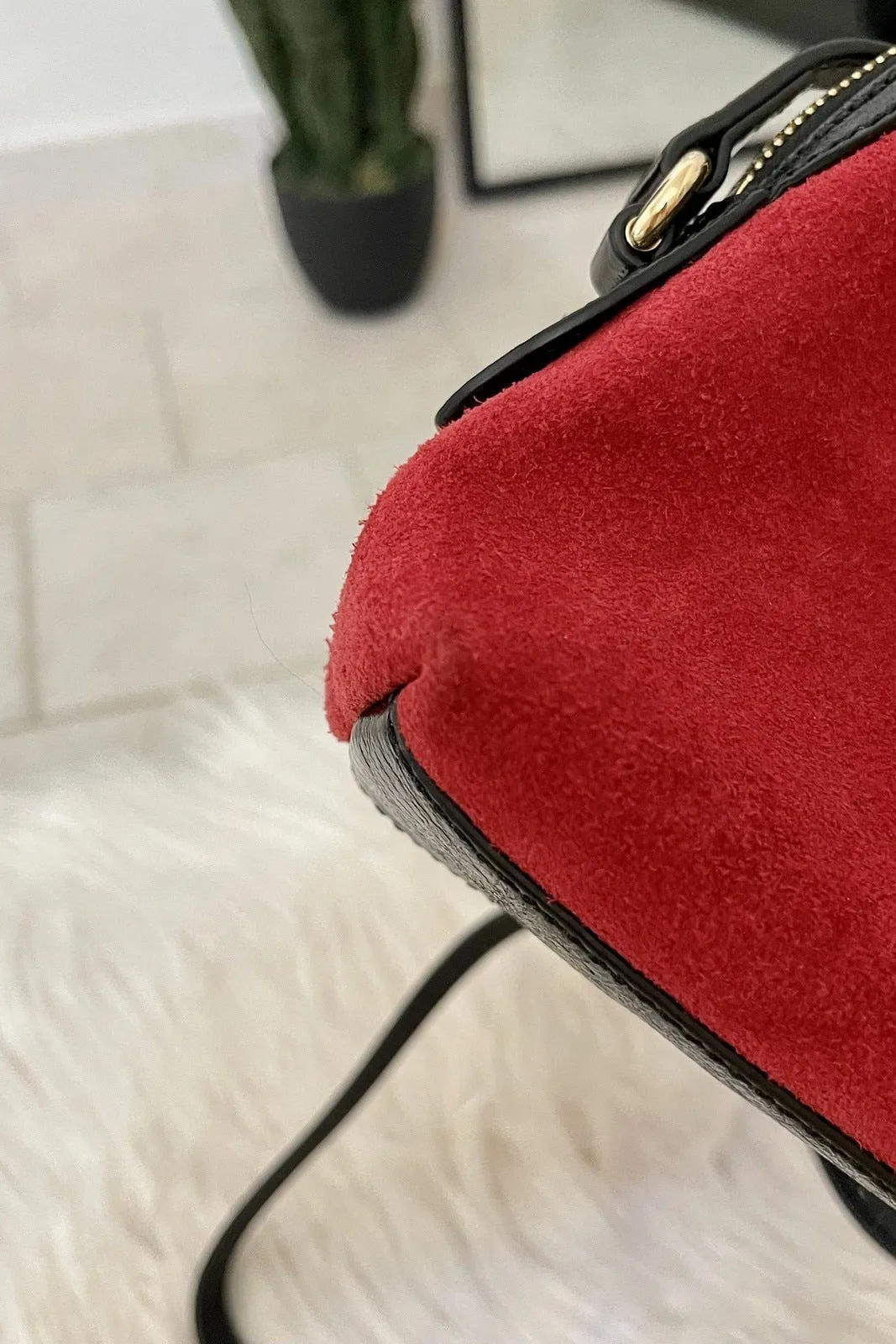 Gucci Ophidia Red Suede Small Crossbody