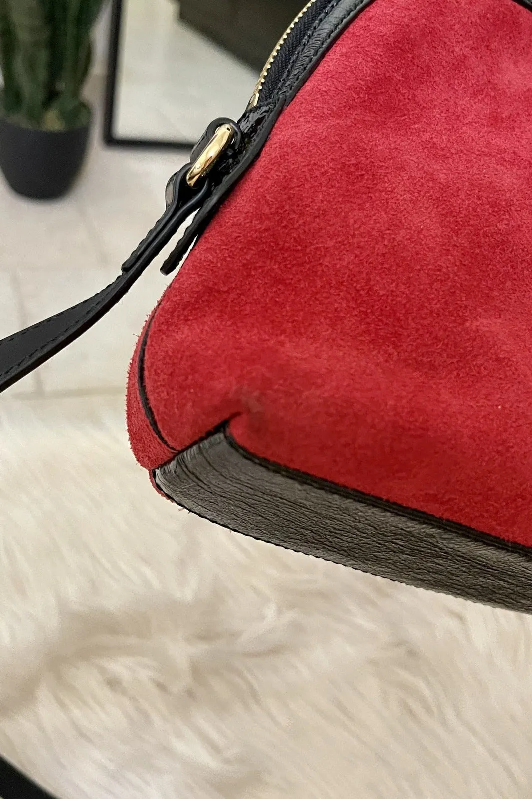 Gucci Ophidia Red Suede Small Crossbody