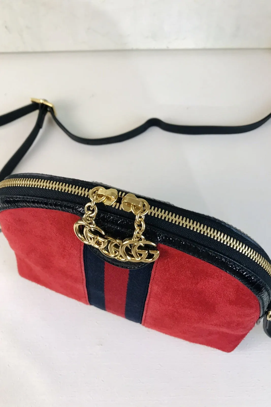Gucci Ophidia Red Suede Small Crossbody