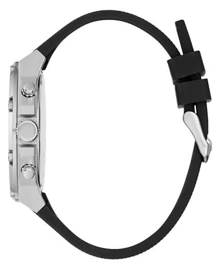 Guess Gents Third Gear Silver & Black Watch