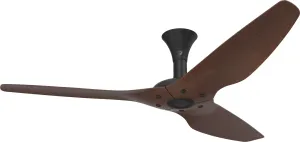 HAIKU OUTDOOR CEILING FAN: 60&quot;, COCOA WOODGRAIN ALUMINUM, LOW PROFILE MOUNT: BLACK