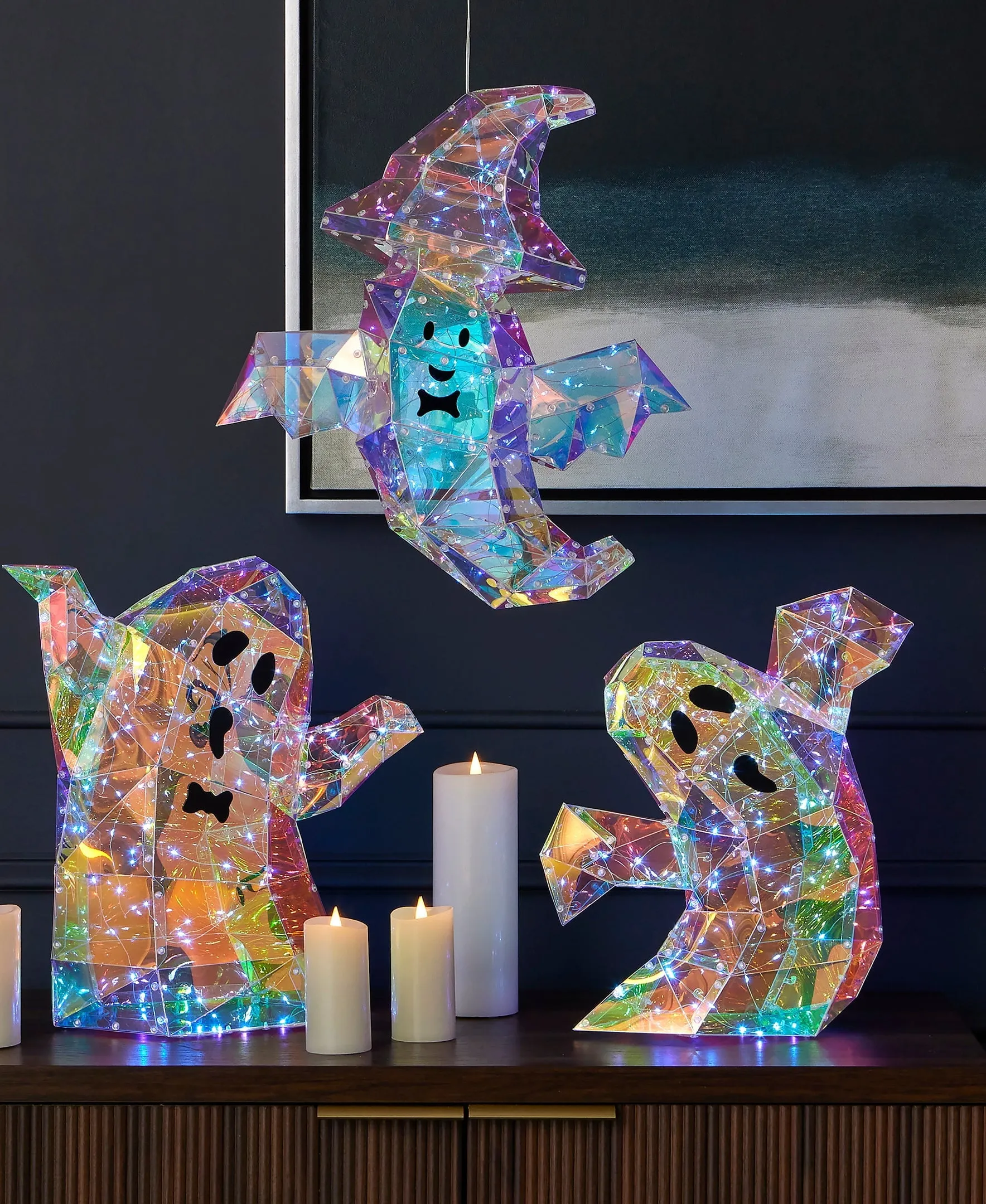 Halloween LED Lights - Prismatic Iridescent Wizard Ghost 16"