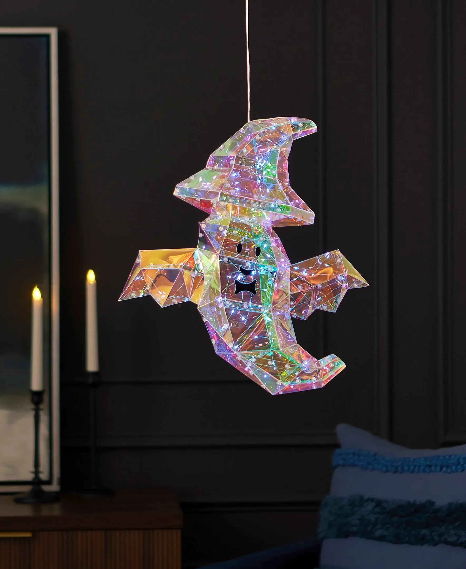 Halloween LED Lights - Prismatic Iridescent Wizard Ghost 16"