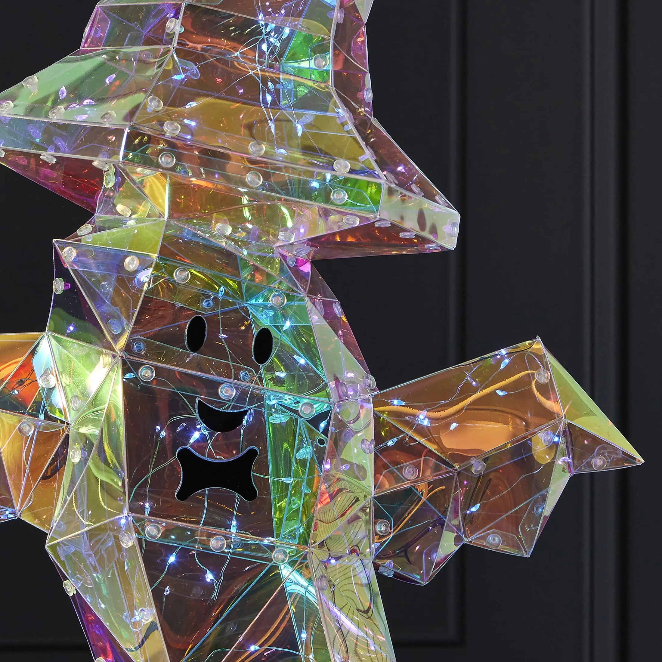 Halloween LED Lights - Prismatic Iridescent Wizard Ghost 16"