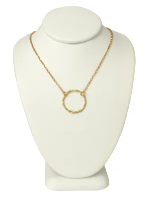 Hammered Gold Circle Necklace