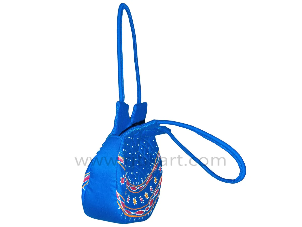 Hand Made fancy Ladies Vanity Blue Bag