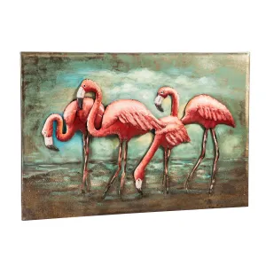 Handcrafted Flamingo 3D Metal Wall décor,6awd574